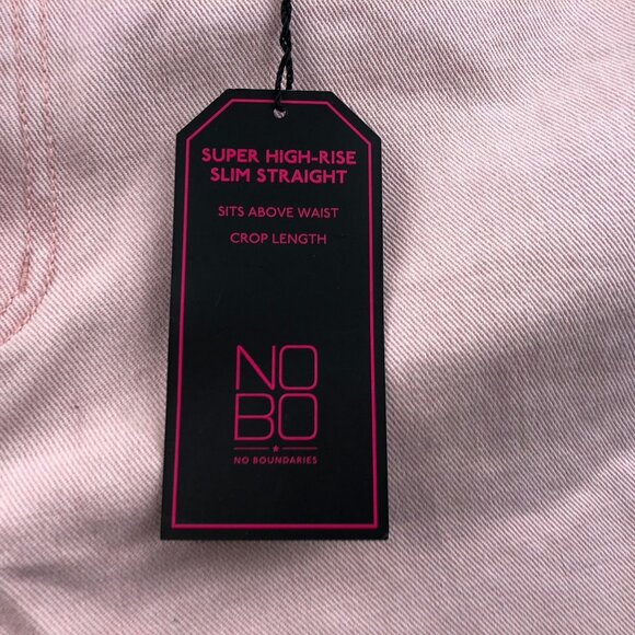 No Boundaries Slim Straight Crop Jeans Pink Sze 15 Super High Rise Cotton Casual - Picture 9 of 14